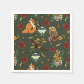 Serviette En Papier Automne Forêt forestière Animaux verts (Devant)