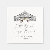 Serviette En Papier Automne Grange Citrouille Mariage Quote papier Nap (Devant)