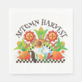 Serviette En Papier Automne Harvest Art folklorique Citrouille et tour (Devant)