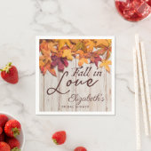 Serviette En Papier Automne Love Bois rustique Feuilles d'automne Fête (En situation)