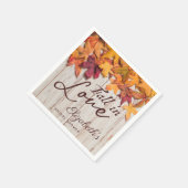 Serviette En Papier Automne Love Bois rustique Feuilles d'automne Fête (Coin)
