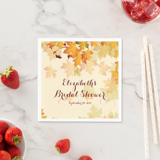 Serviette En Papier Automne Maple Feuille Fête des mariées Mariage (En situation)
