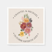 Serviette En Papier Automne Mariage | Élégant (Devant)