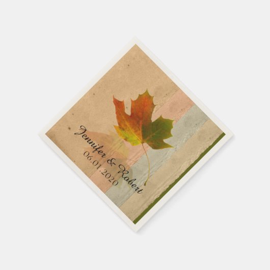 Serviette En Papier Automne Mariage feuille d'érable Napkin (Coin)