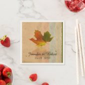 Serviette En Papier Automne Mariage feuille d'érable Napkin (En situation)