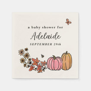 Serviette En Papier Automne Moisson Automne Bébé Fille Douche