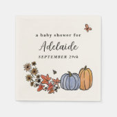 Serviette En Papier Automne Moisson Automne Bébé Garçon Douche (Devant)