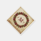 Serviette En Papier Automne, Monogramme Thanksgiving (Coin)