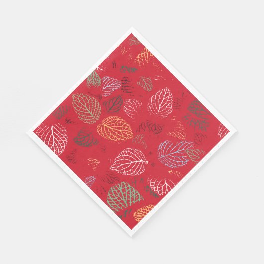 Serviette En Papier Automne, Motif Feuille (Coin)