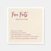 Serviette En Papier Automne Neutre Mariage Fun Fact Cocktails Napkins (Devant)