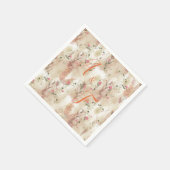 Serviette En Papier Automne Neutre Toné Élégant thème botanique (Coin)