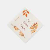 Serviette En Papier Automne orange rouille feuilles manger boisson rir (Coin)