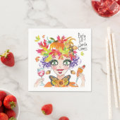 Serviette En Papier Automne Parti Citrouille 'jusqu'à Père Noël arrive (En situation)
