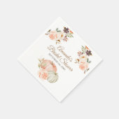 Serviette En Papier Automne Pêche verte Citrouille Rustique Floral (Coin)