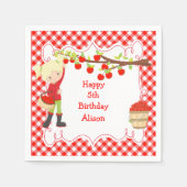 Serviette En Papier Automne Pomme cueillir Blonde fête d'anniversaire (Devant)
