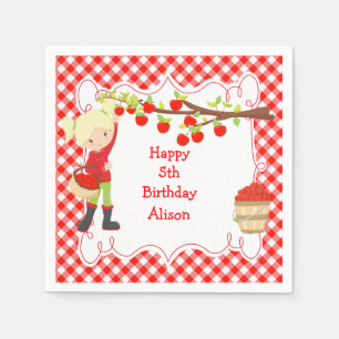 Serviette En Papier Automne Pomme cueillir Blonde fête d'anniversaire