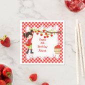 Serviette En Papier Automne Pomme cueillir les cheveux noirs Anniversa (En situation)