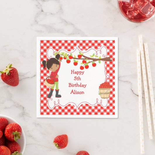 Serviette En Papier Automne Pomme d'automne cueillir Africain-Américai (En situation)