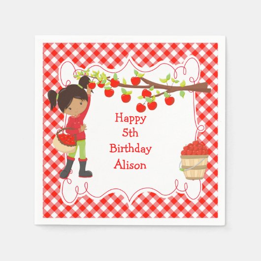 Serviette En Papier Automne Pomme d'automne cueillir Africain-Américai (Devant)