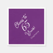 Serviette En Papier Automne Purple Cheers à 65 ans 65e anniversaire (Devant)