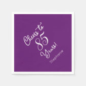 Serviette En Papier Automne Purple Cheers à 85 Ans 85e Anniversaire (Devant)