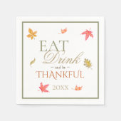 Serviette En Papier Automne quitte Thankesgiving (Devant)