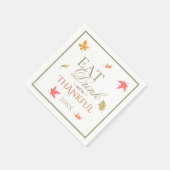 Serviette En Papier Automne quitte Thankesgiving (Coin)