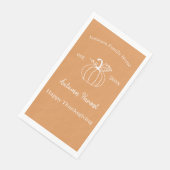 Serviette En Papier Automne Récolte Famille Citrouille Thanksgiving (Coin)