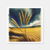 Serviette En Papier Automne Récolte Prairie Papier d'or Napkin (Devant)