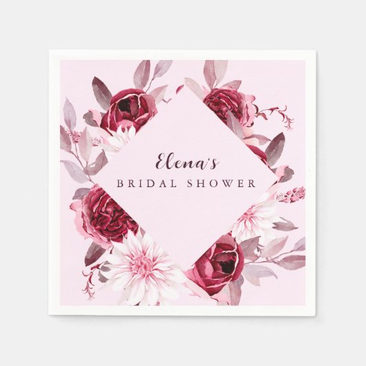 Serviette En Papier Automne Romance Gold Frame Floral nage douche (Devant)