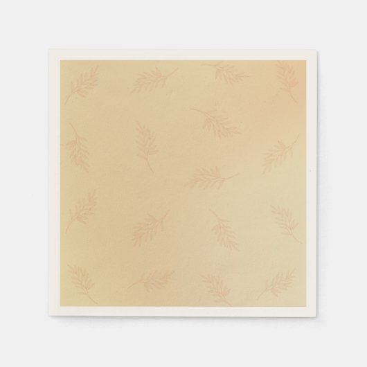 Serviette En Papier Automne Rouille Blanc Citrouille Mariage (Devant)