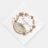 Serviette En Papier Automne Russe Citrouille Et Thanksgiving (Coin)
