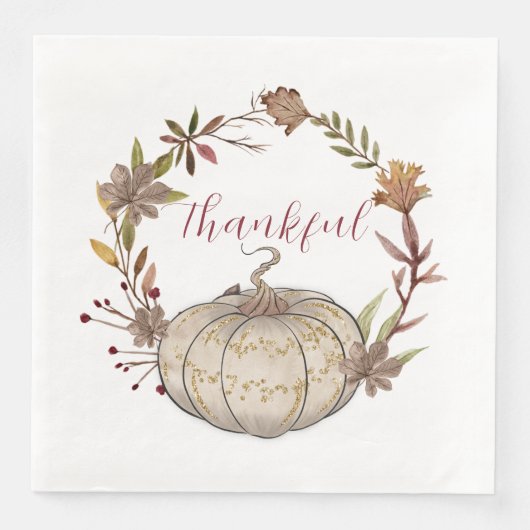Serviette En Papier Automne Russe Citrouille Et Thanksgiving (Devant)