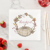 Serviette En Papier Automne Russe Citrouille Et Thanksgiving (En situation)