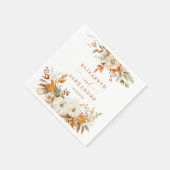 Serviette En Papier Automne Russe moderne Mariage en terre cuite (Coin)