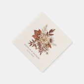 Serviette En Papier Automne Rustique Automne Floral Folial Mariage (Coin)