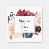 Serviette En Papier Automne Rustique Bourgogne Moderne Mariage de call (Devant)