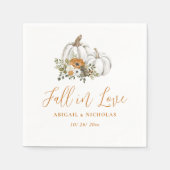 Serviette En Papier Automne Rustique Citrouille Floral Mariage Napkins (Devant)