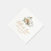 Serviette En Papier Automne Rustique Citrouille Floral Mariage Napkins (Coin)