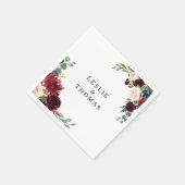 Serviette En Papier Automne Rustique Éblouissant Bourgogne Mariage Nap (Coin)