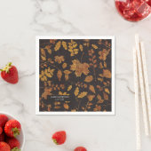 Serviette En Papier Automne Rustique Golden Feuilles Élégant mariage (En situation)