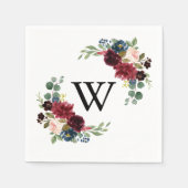Serviette En Papier Automne Rustique Moderne Calligraphie Monogramme M (Devant)