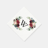 Serviette En Papier Automne Rustique Moderne Calligraphie Monogramme M (Coin)