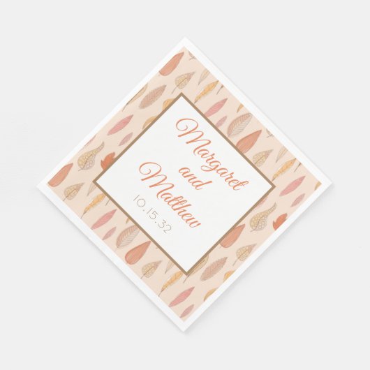 Serviette En Papier Automne Saison Automne Mariage personnalisé servie (Coin)