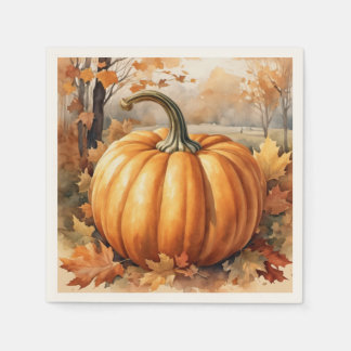 Serviette En Papier Automne Saison Automne Thème Citrouille