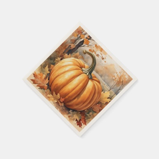 Serviette En Papier Automne Saison Automne Thème Citrouille (Coin)