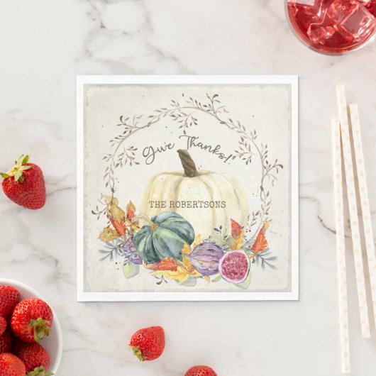 Serviette En Papier Automne Saison d'Automne Remercier Citrouille Harv (En situation)