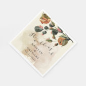Serviette En Papier Automne Sentez-vous élégant Mariage Floral Monogra (Coin)