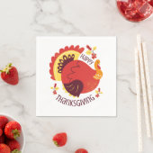 Serviette En Papier Automne Stylisé Assis Turquie Bon thanksgiving (En situation)