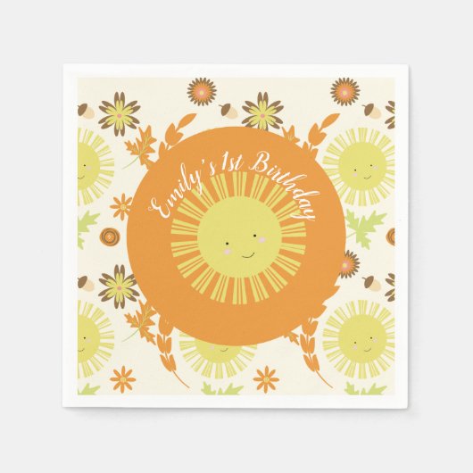 Serviette En Papier Automne Sunshine Automne Fête d'anniversaire (Devant)